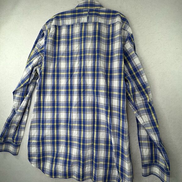 Banana Republic Soft Wash Shirt Men XXL Tall Plaid LS Button Up Blue Plaid - Picture 12 of 12